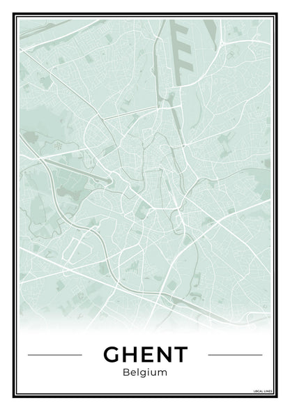 Gent Stadskaart – Poster - Sage