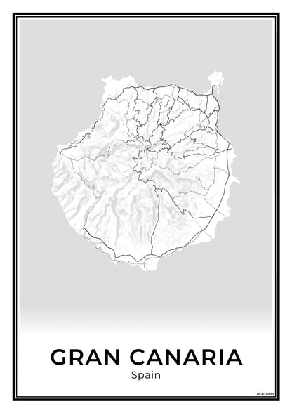 Gran Canaria Eilandkaart – Poster - Light