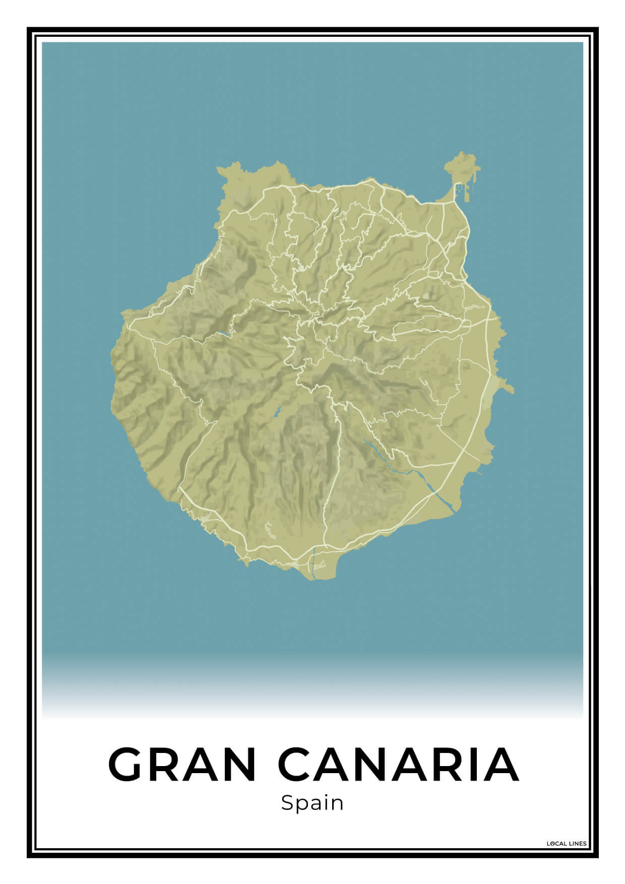 Gran Canaria Eilandkaart – Poster - Moss
