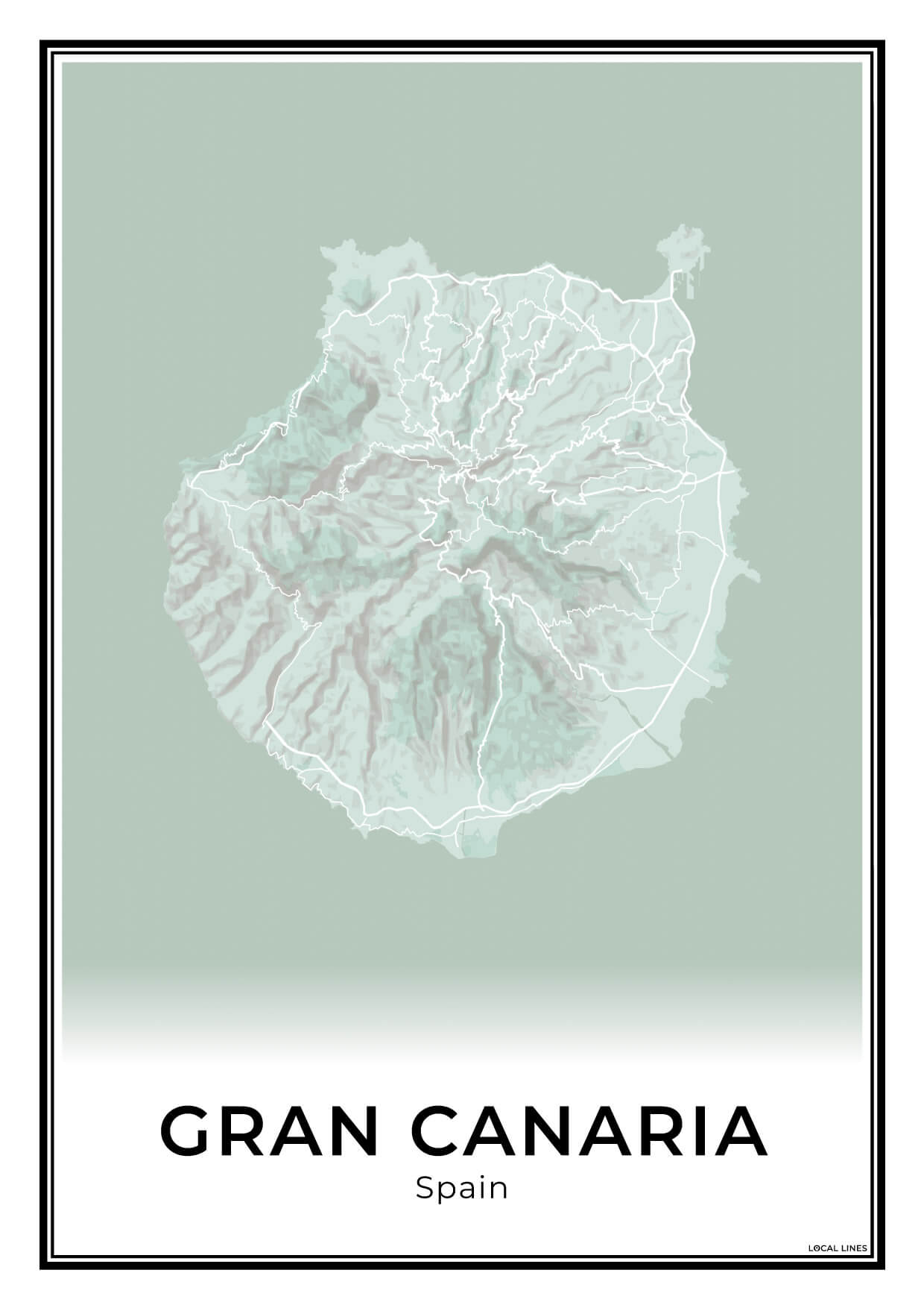 Gran Canaria Eilandkaart – Poster - Sage