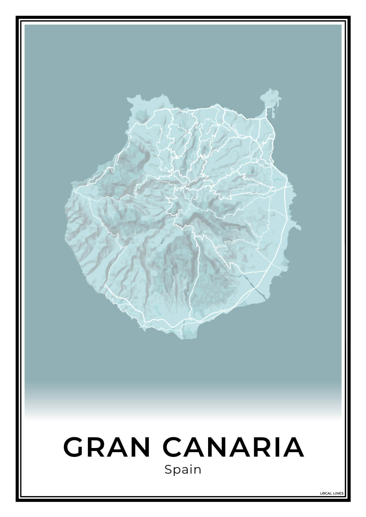Gran Canaria Eilandkaart – Poster - Sky