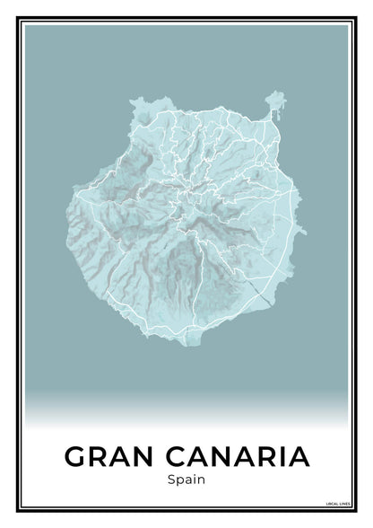 Gran Canaria Eilandkaart – Poster - Sky