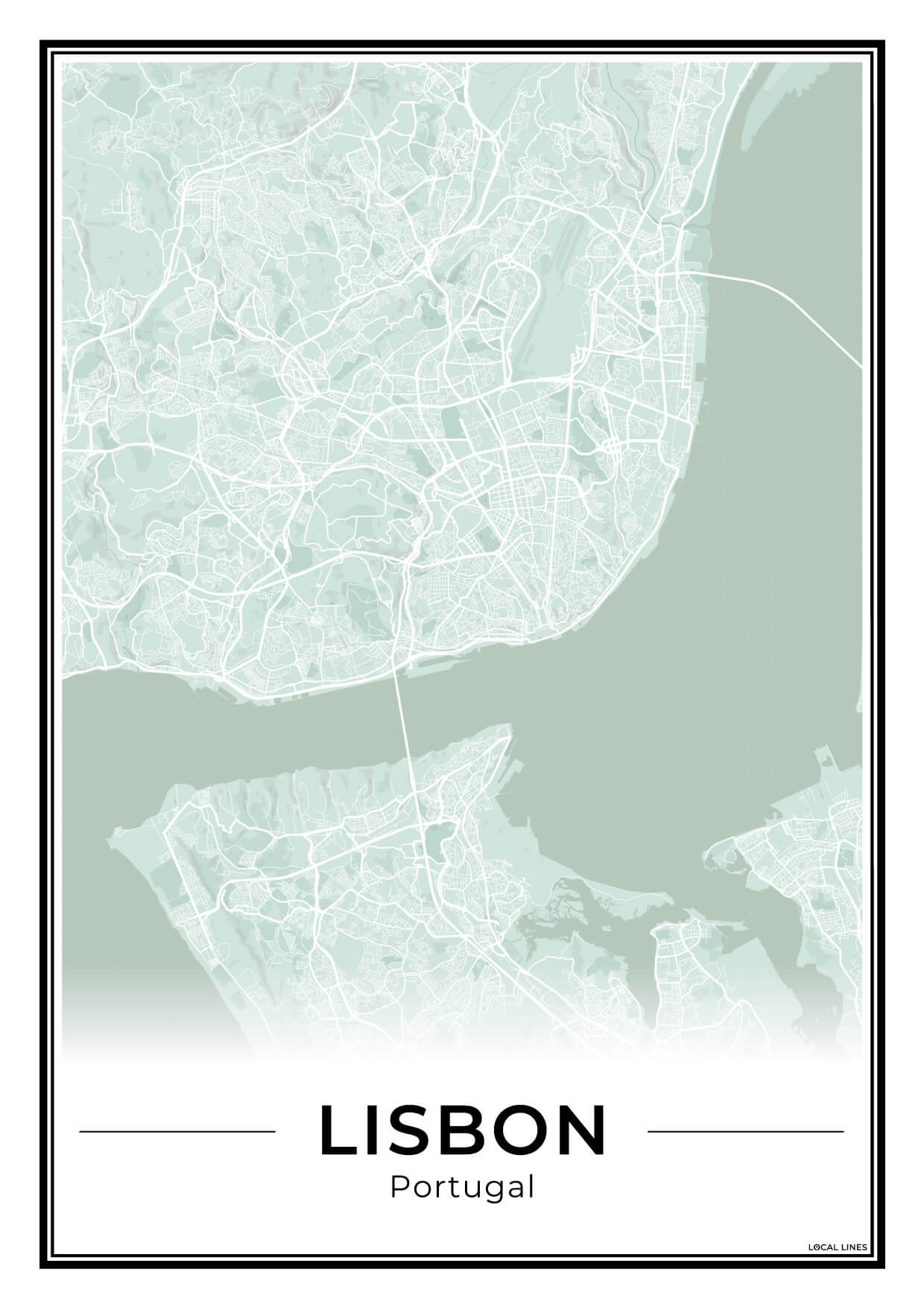 Lissabon Stadskaart – Poster - Sage