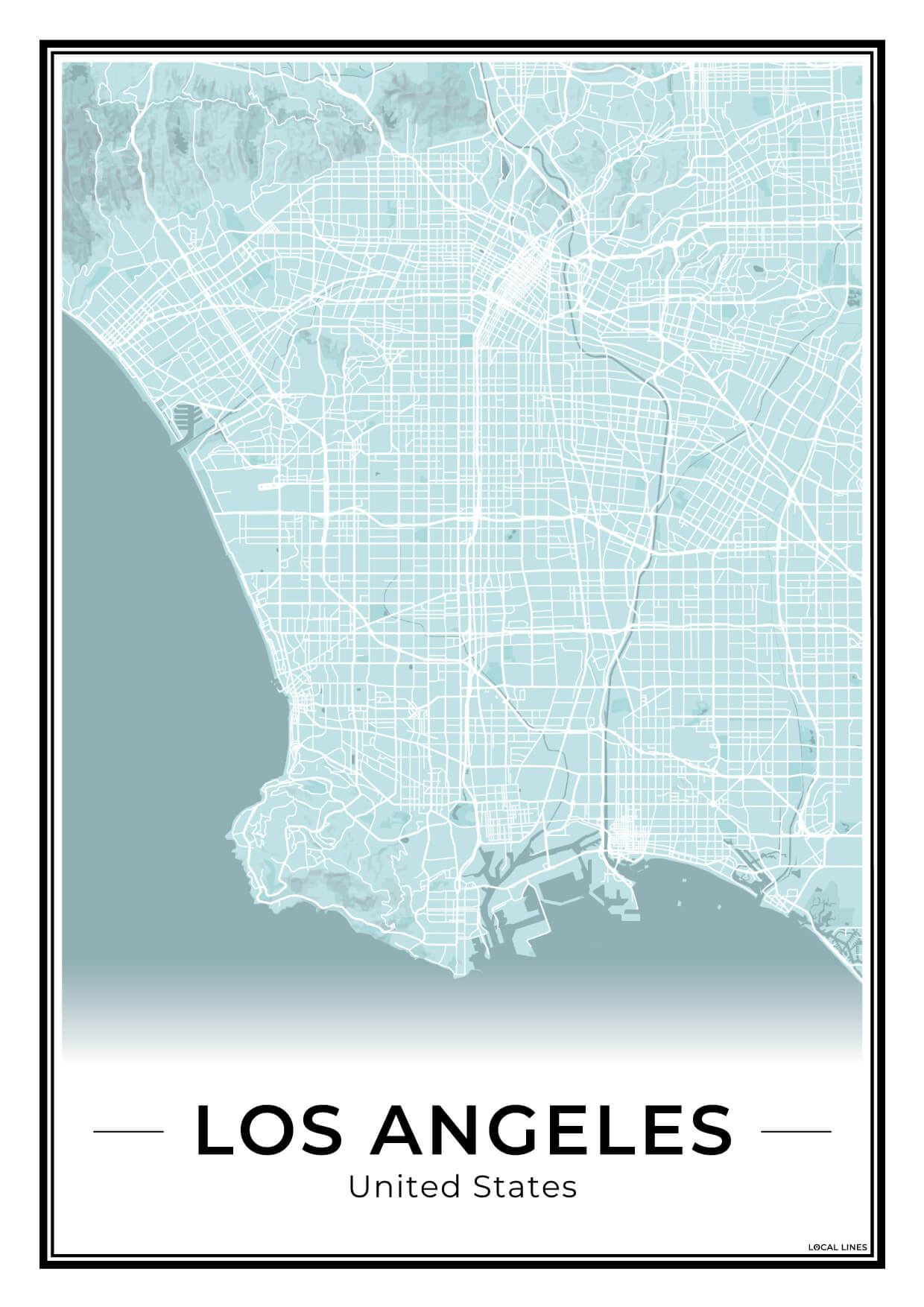 Los Angeles Stadskaart – Poster - Sky
