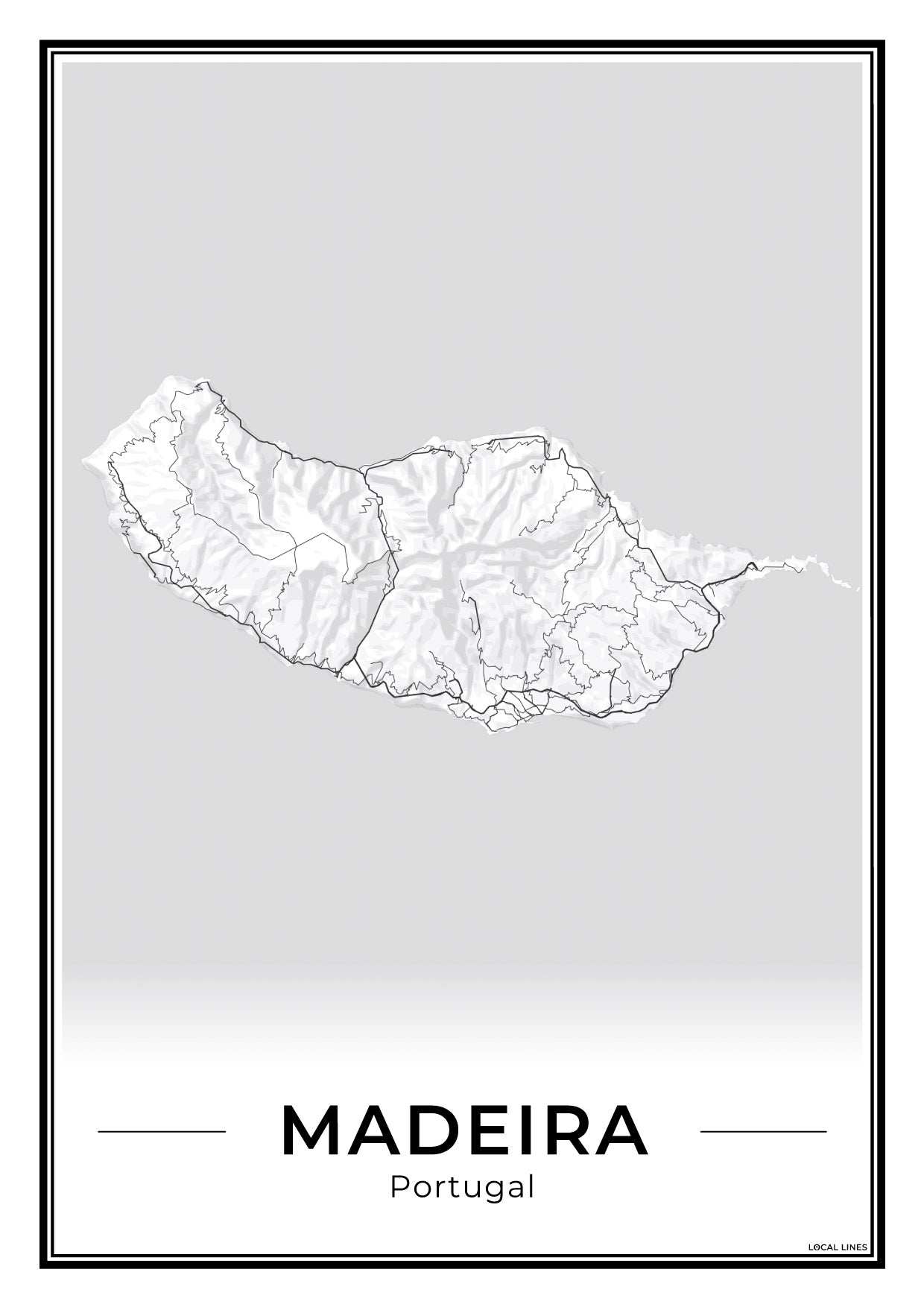 Madeira Eilandkaart – Poster - Light