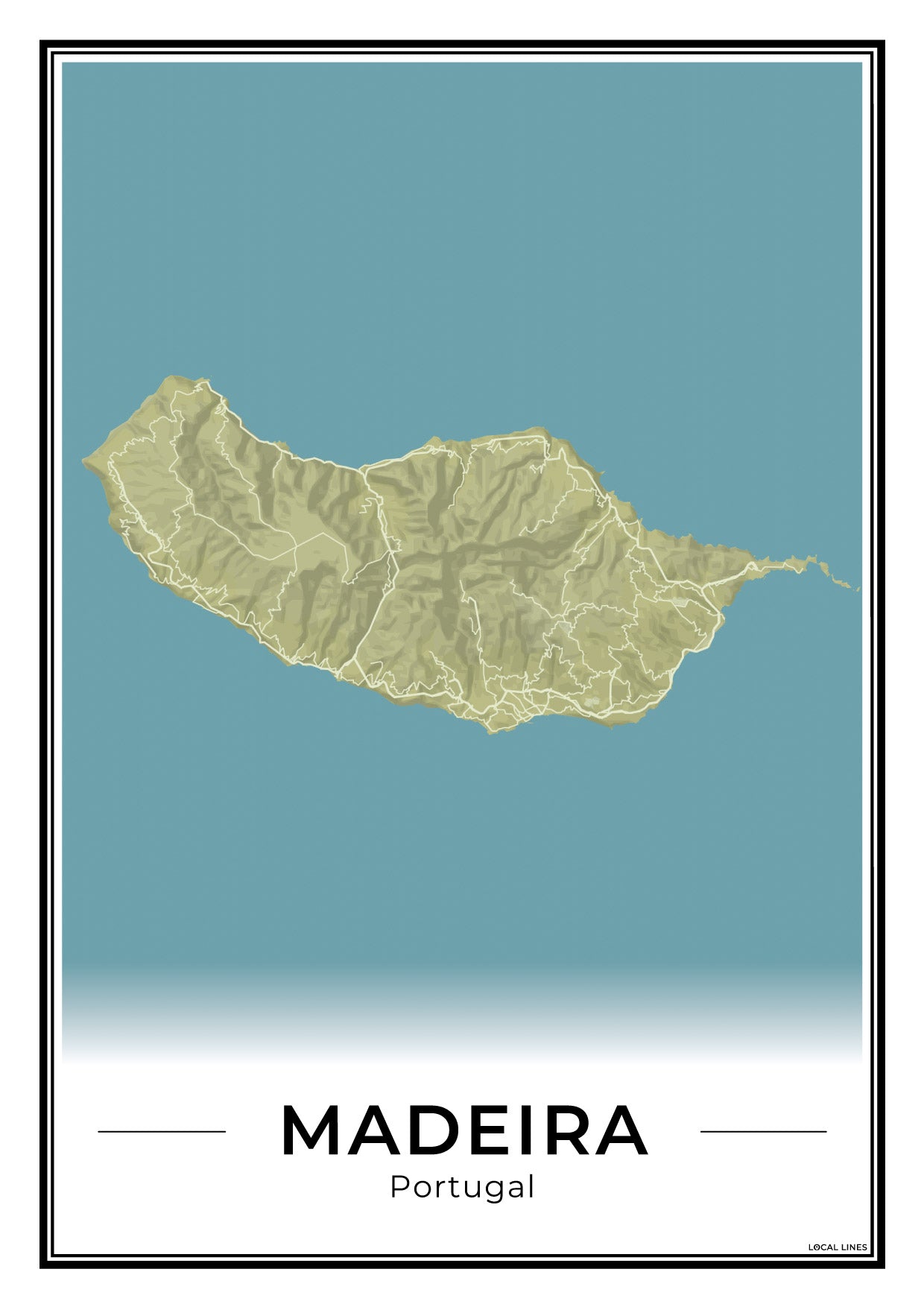 Madeira Eilandkaart – Poster - Moss