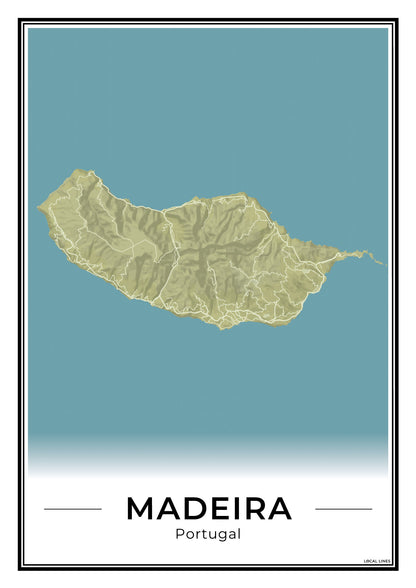 Madeira Eilandkaart – Poster - Moss