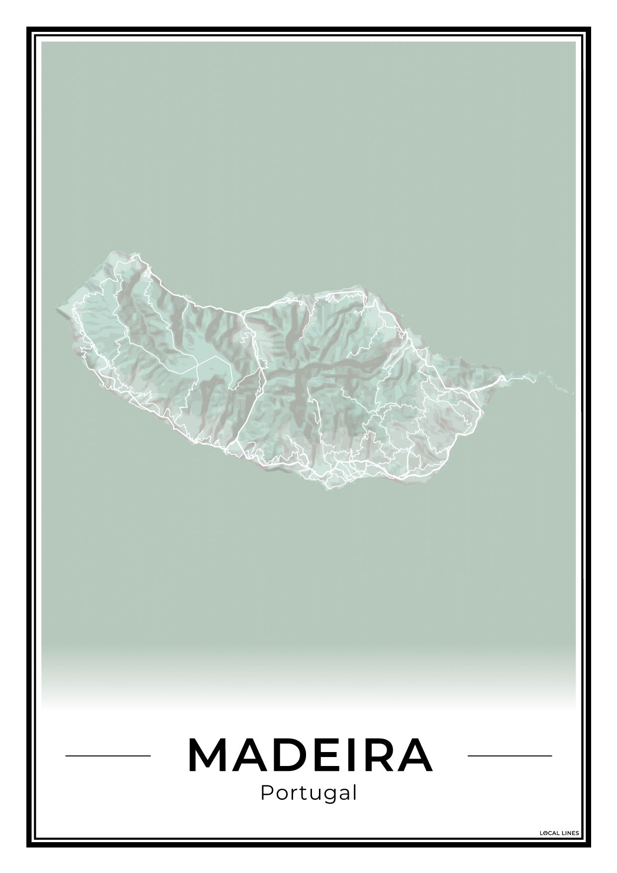 Madeira Eilandkaart – Poster - Sage