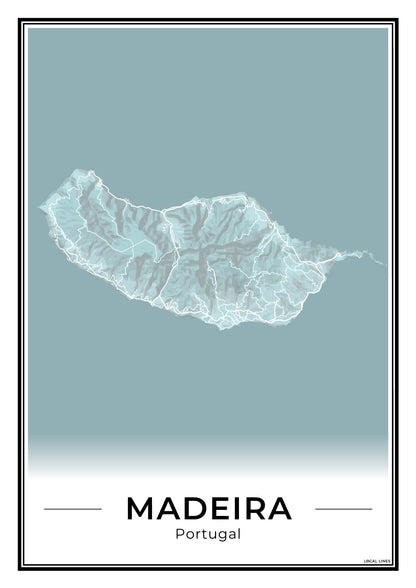 Madeira Eilandkaart – Poster - Sky