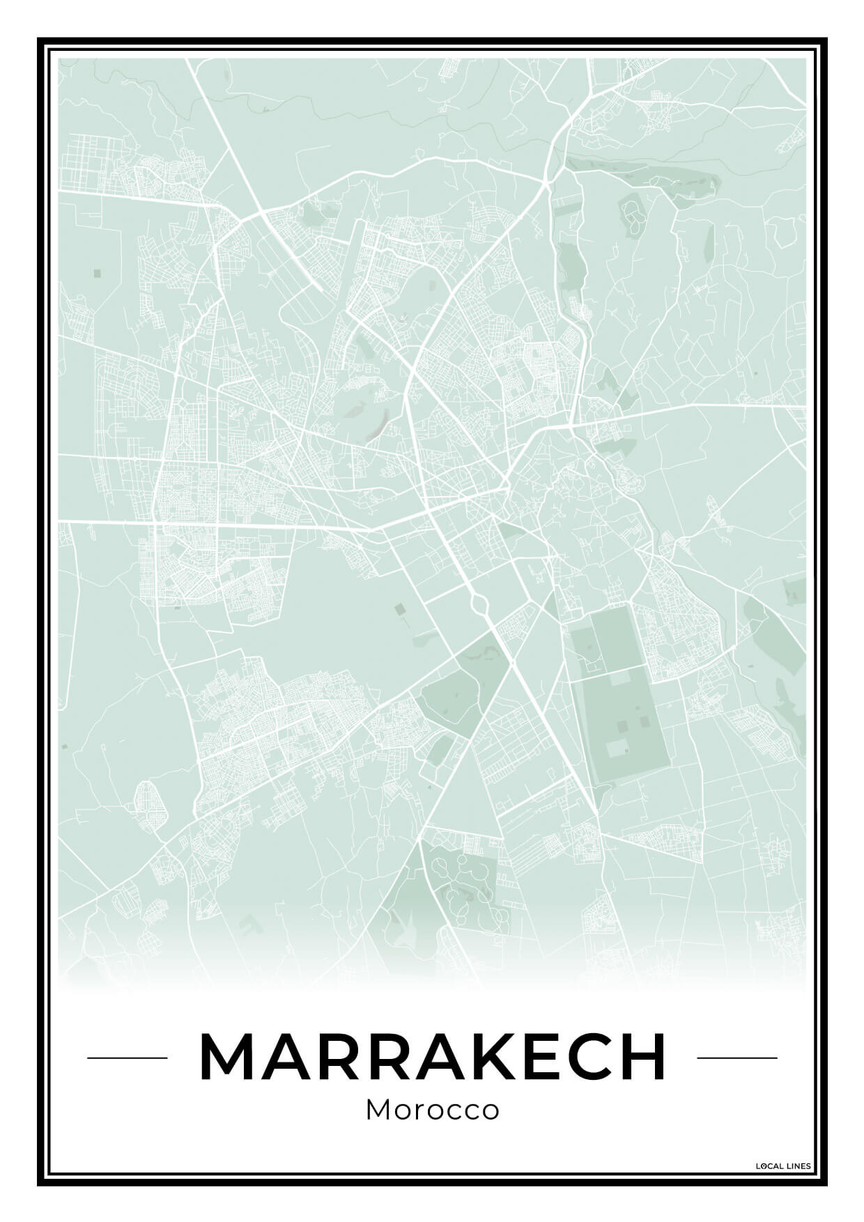 Marrakech Stadskaart – Poster - Sage