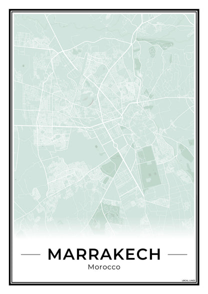 Marrakech Stadskaart – Poster - Sage