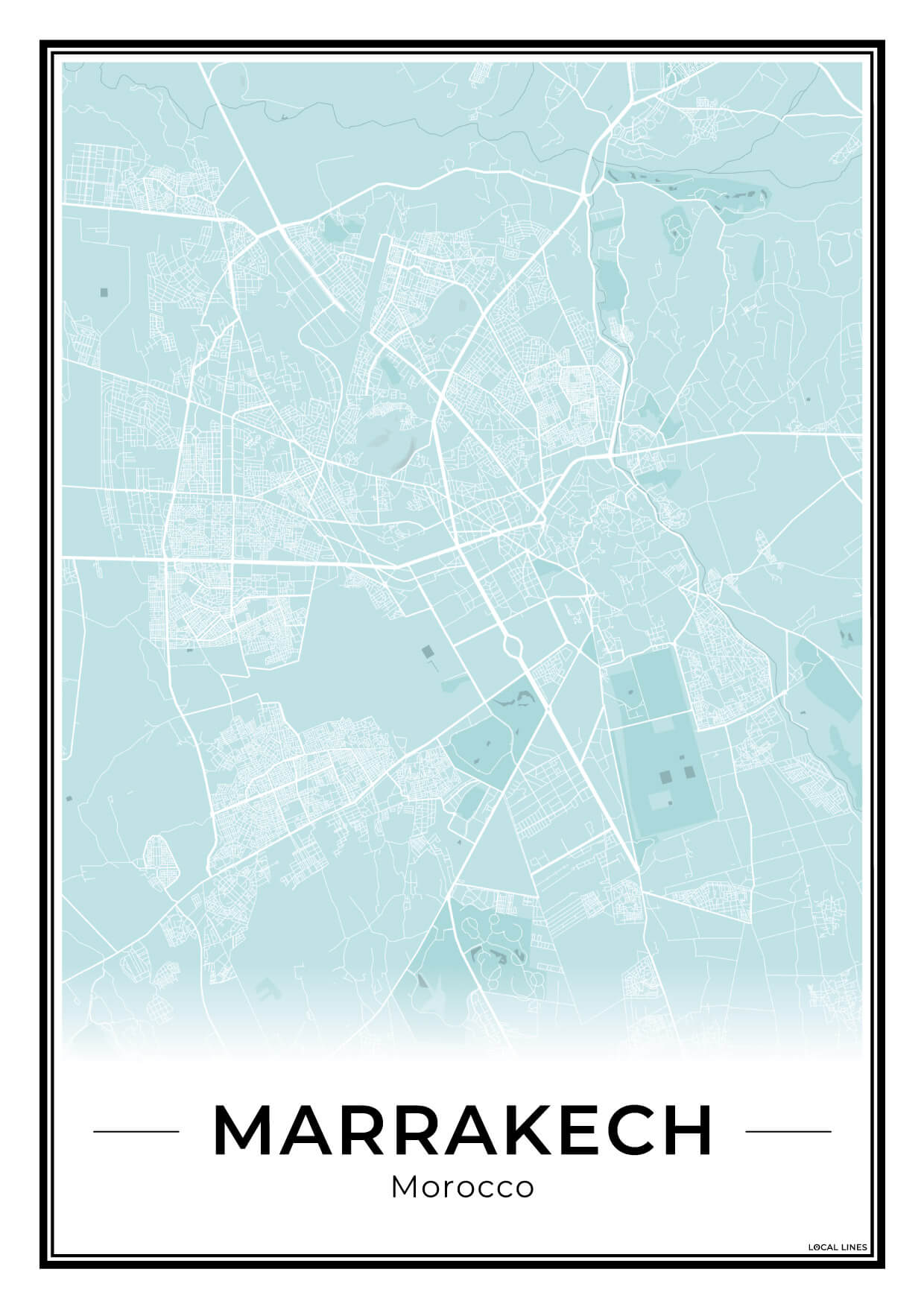Marrakech Stadskaart – Poster - Sky