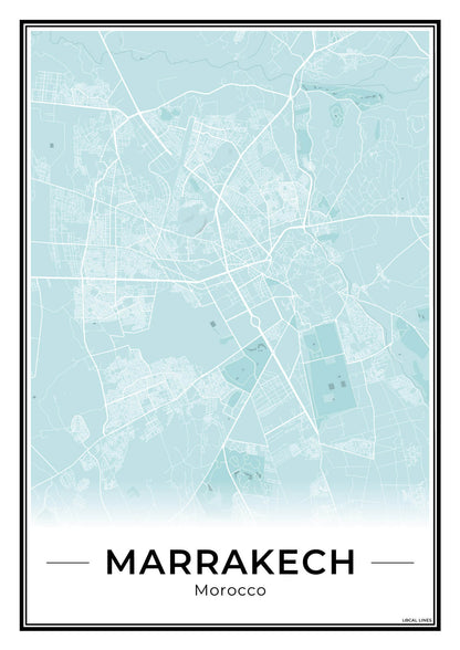 Marrakech Stadskaart – Poster - Sky