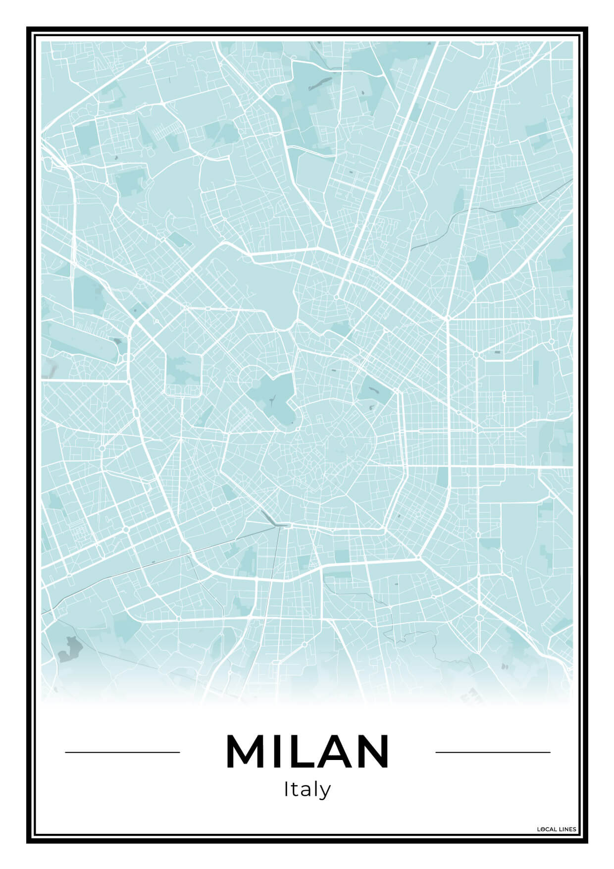 Milaan Stadskaart – Poster - Sky