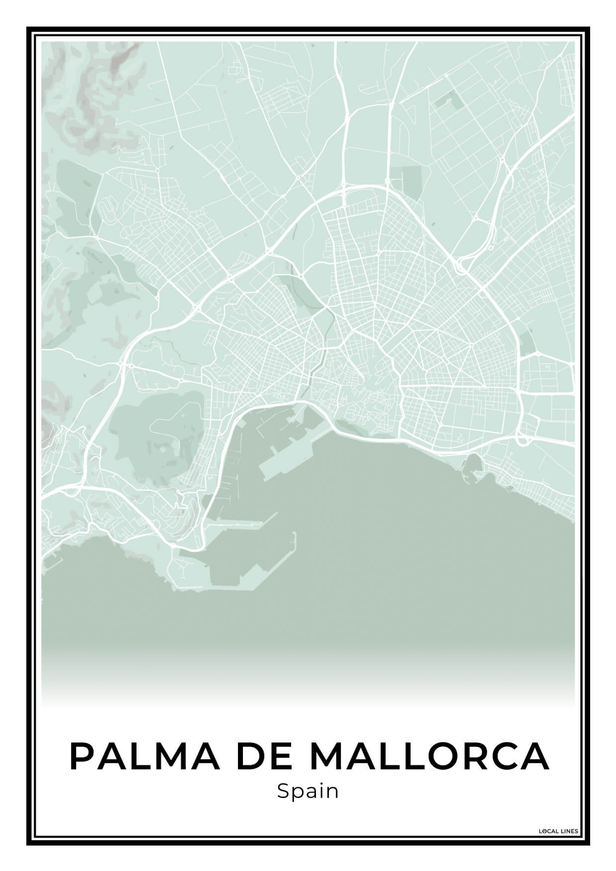 Palma de Mallorca Stadskaart – Poster - Sage