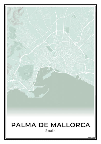 Palma de Mallorca Stadskaart – Poster - Sage