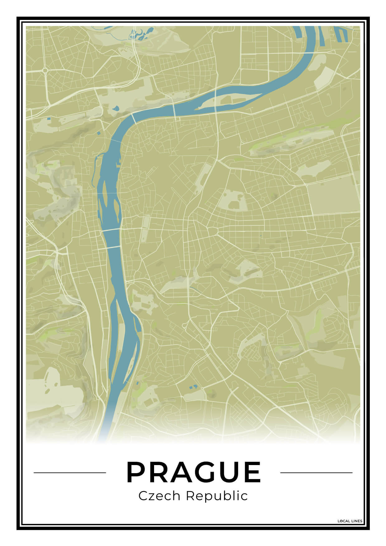 Praag Stadskaart – Poster - Moss