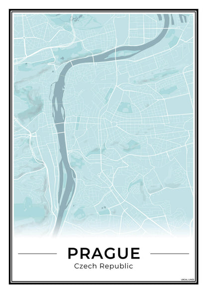 Praag Stadskaart – Poster - Sky