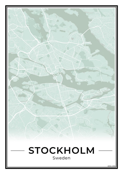 Stockholm Stadskaart – Poster - Sage