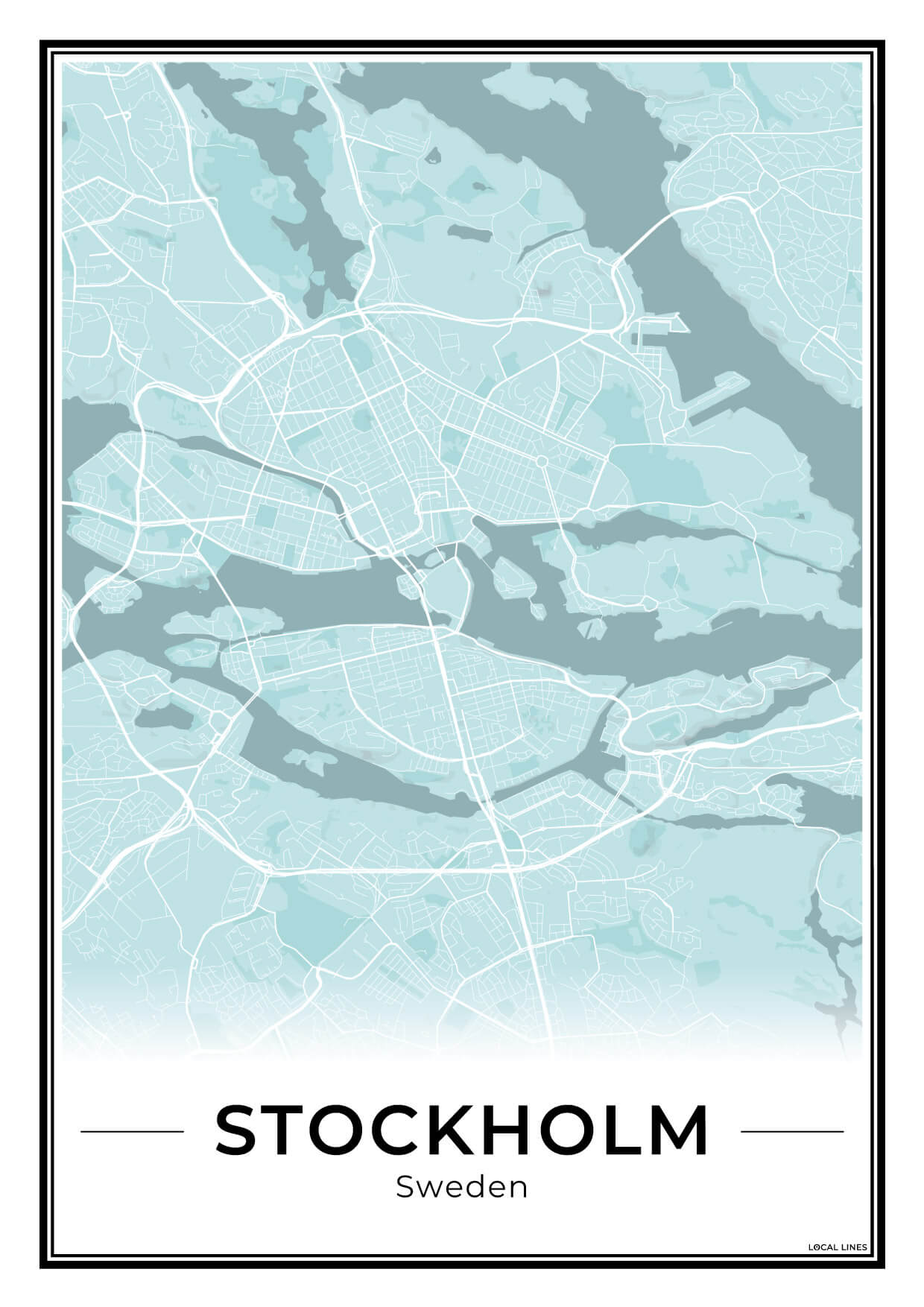 Stockholm Stadskaart – Poster - Sky