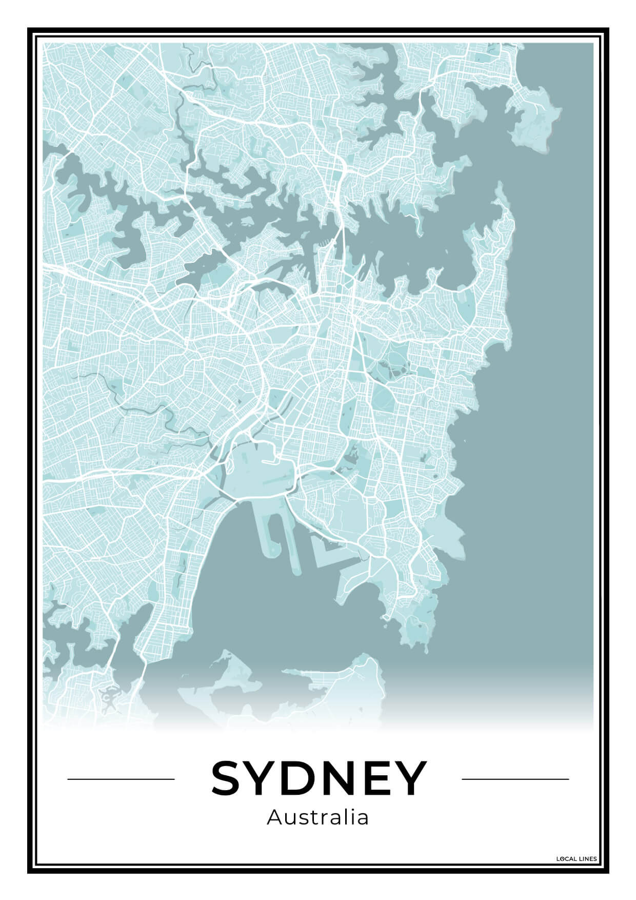 Sydney Stadskaart – Poster - Sky