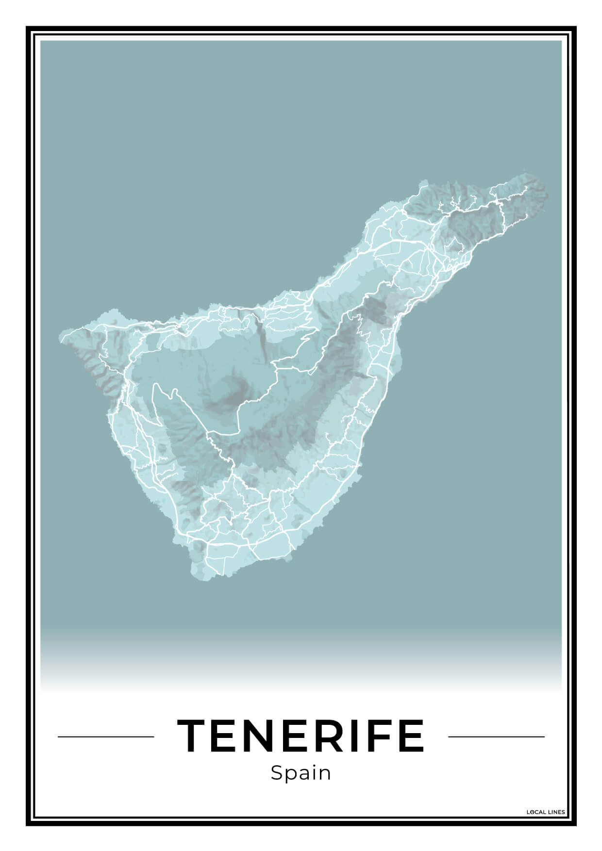 Tenerife Eilandkaart – Poster - Sky