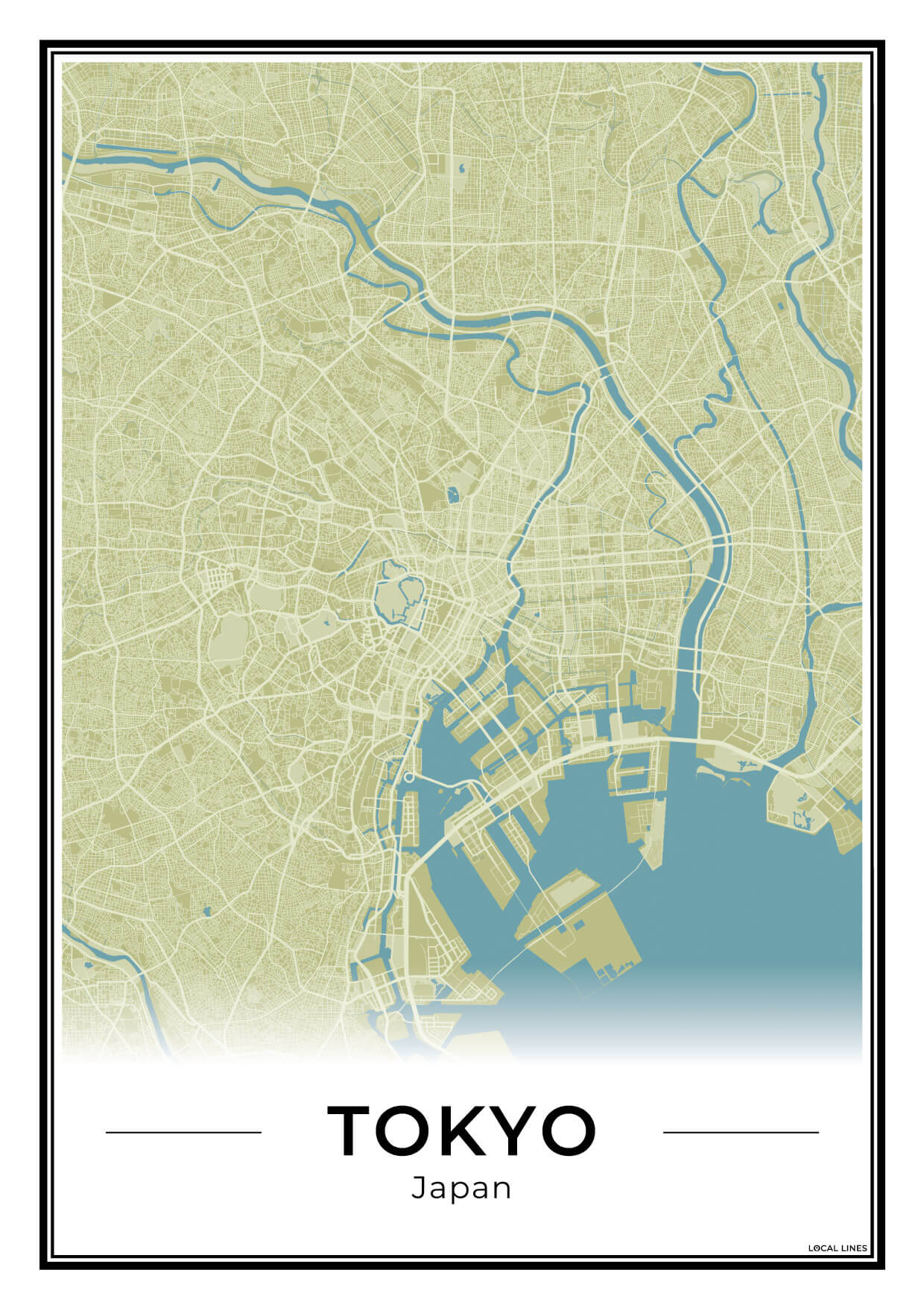 Tokio Stadskaart – Poster - Moss