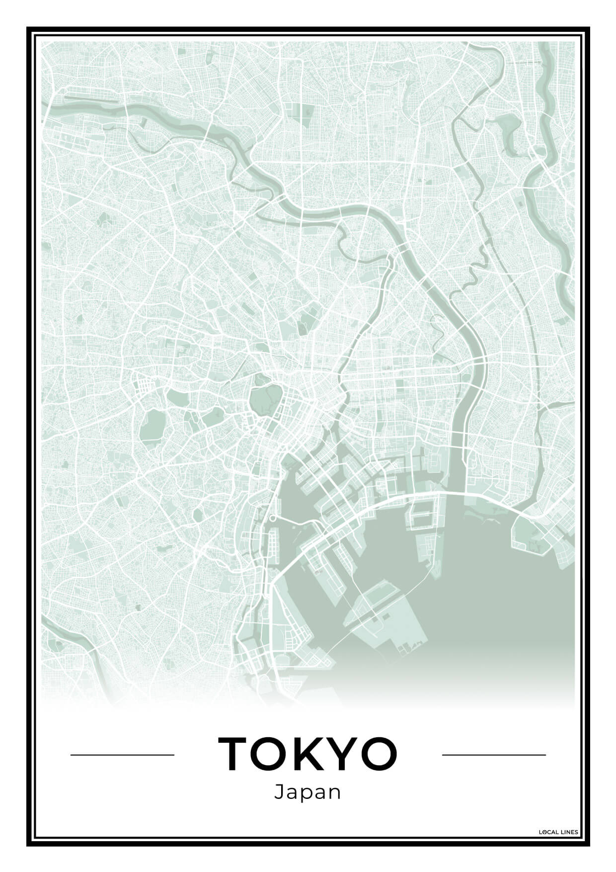 Tokio Stadskaart – Poster - Sage