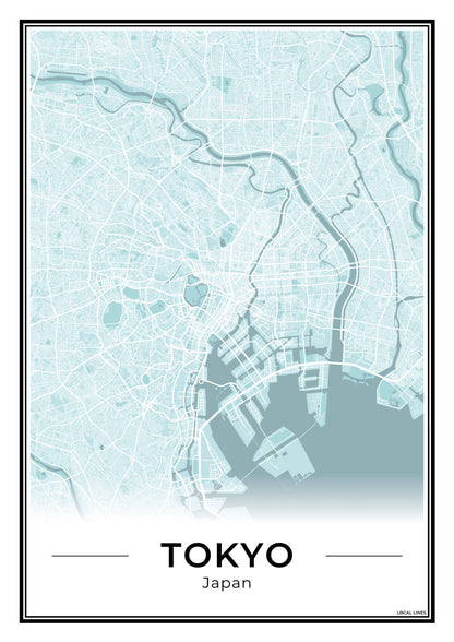 Tokio Stadskaart – Poster - Sky