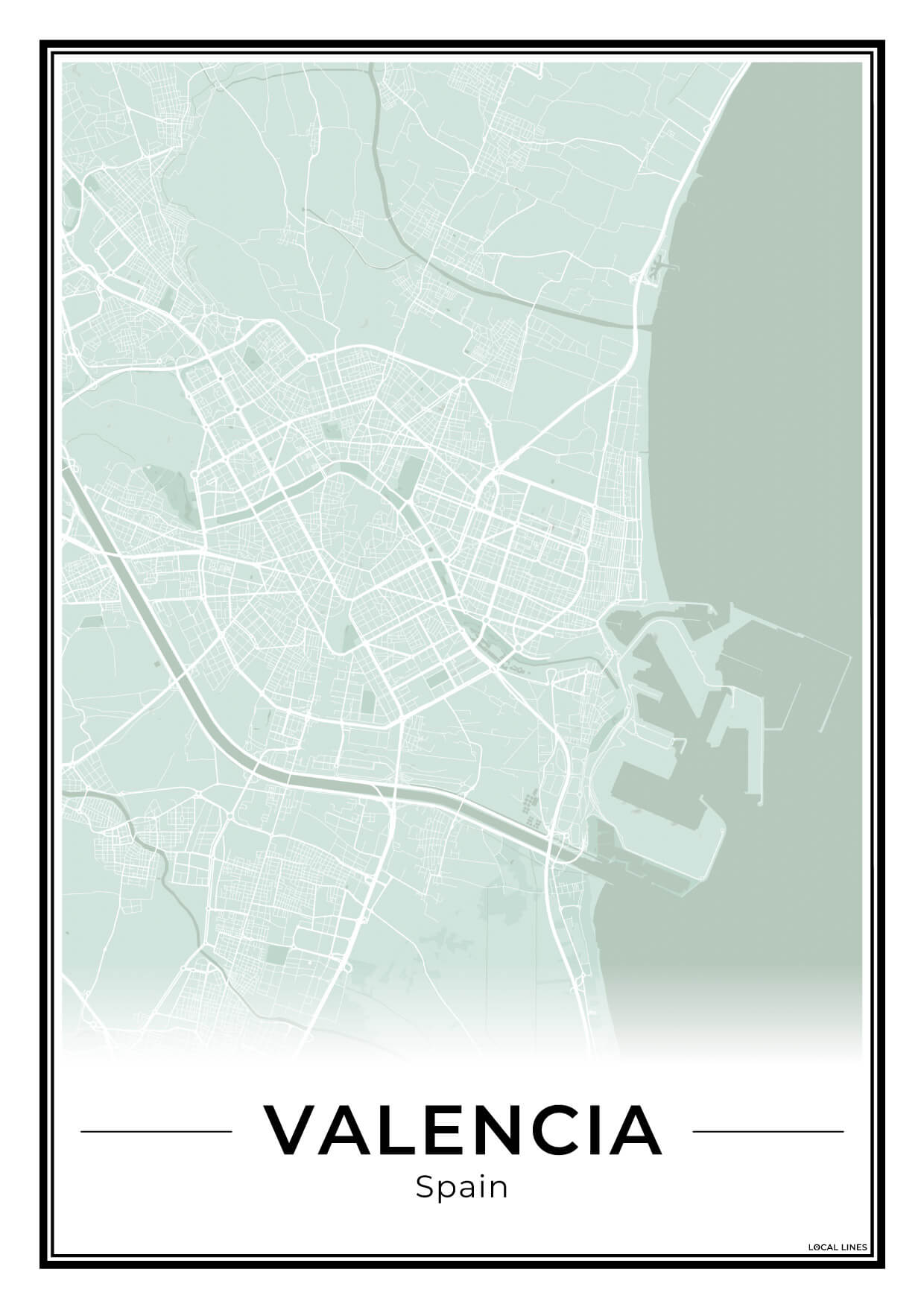Valencia Stadskaart – Poster - Sage