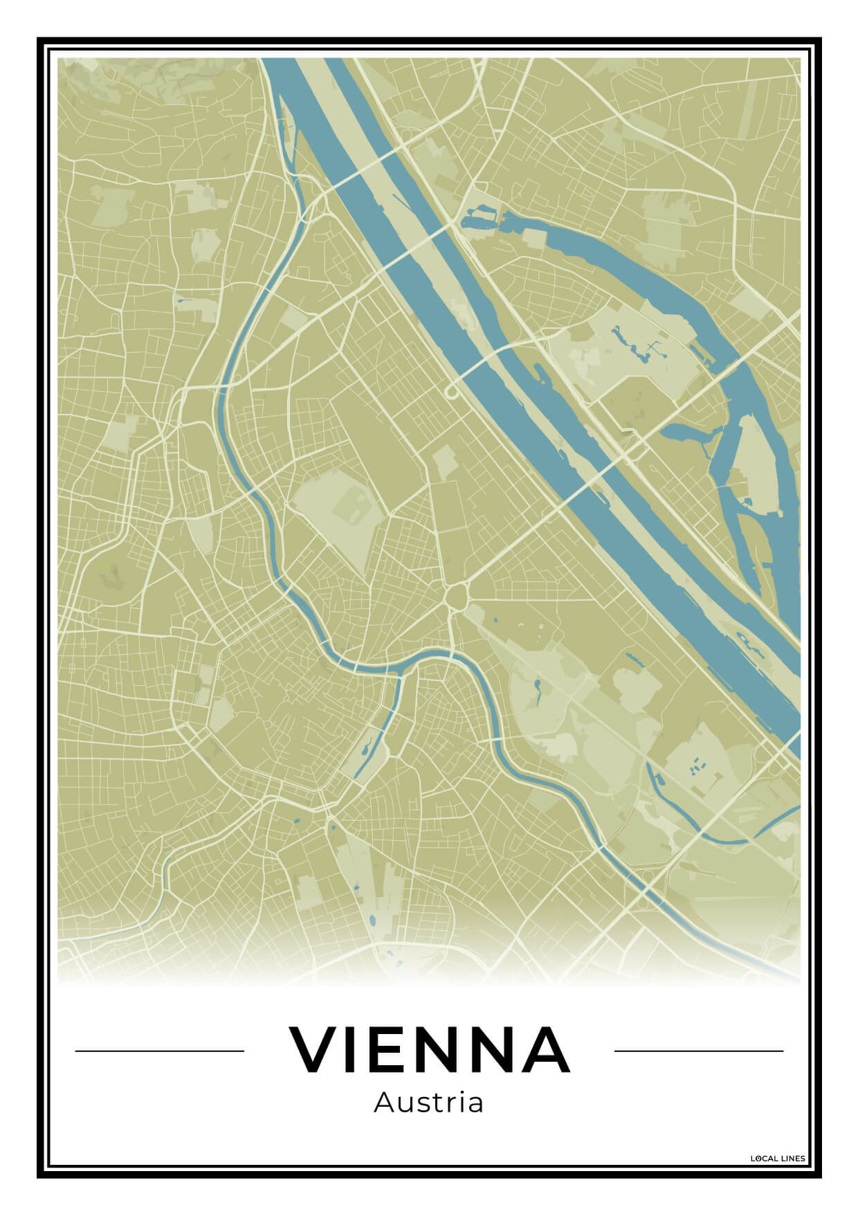 Wenen Stadskaart – Poster - Moss