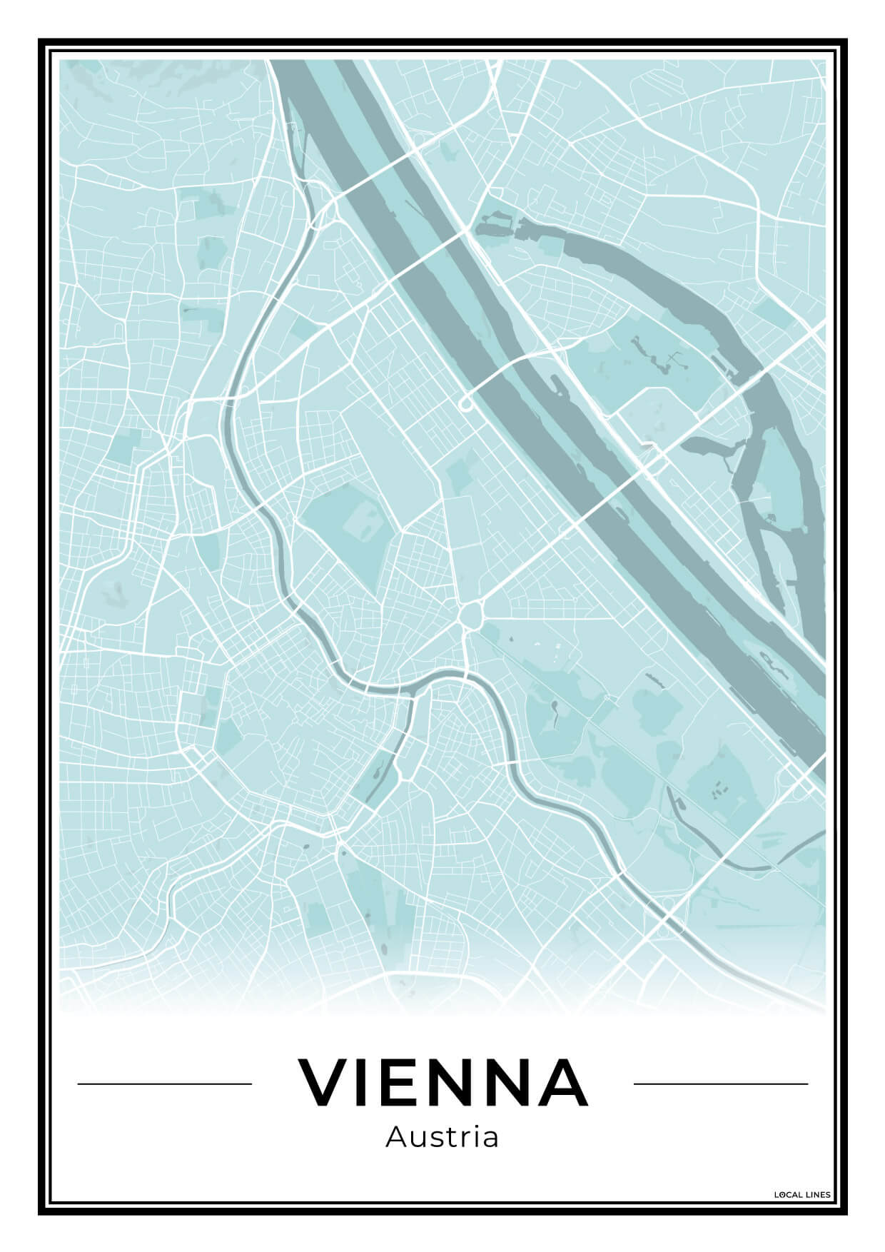 Wenen Stadskaart – Poster - Sky