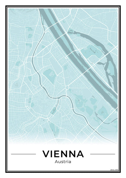 Wenen Stadskaart – Poster - Sky