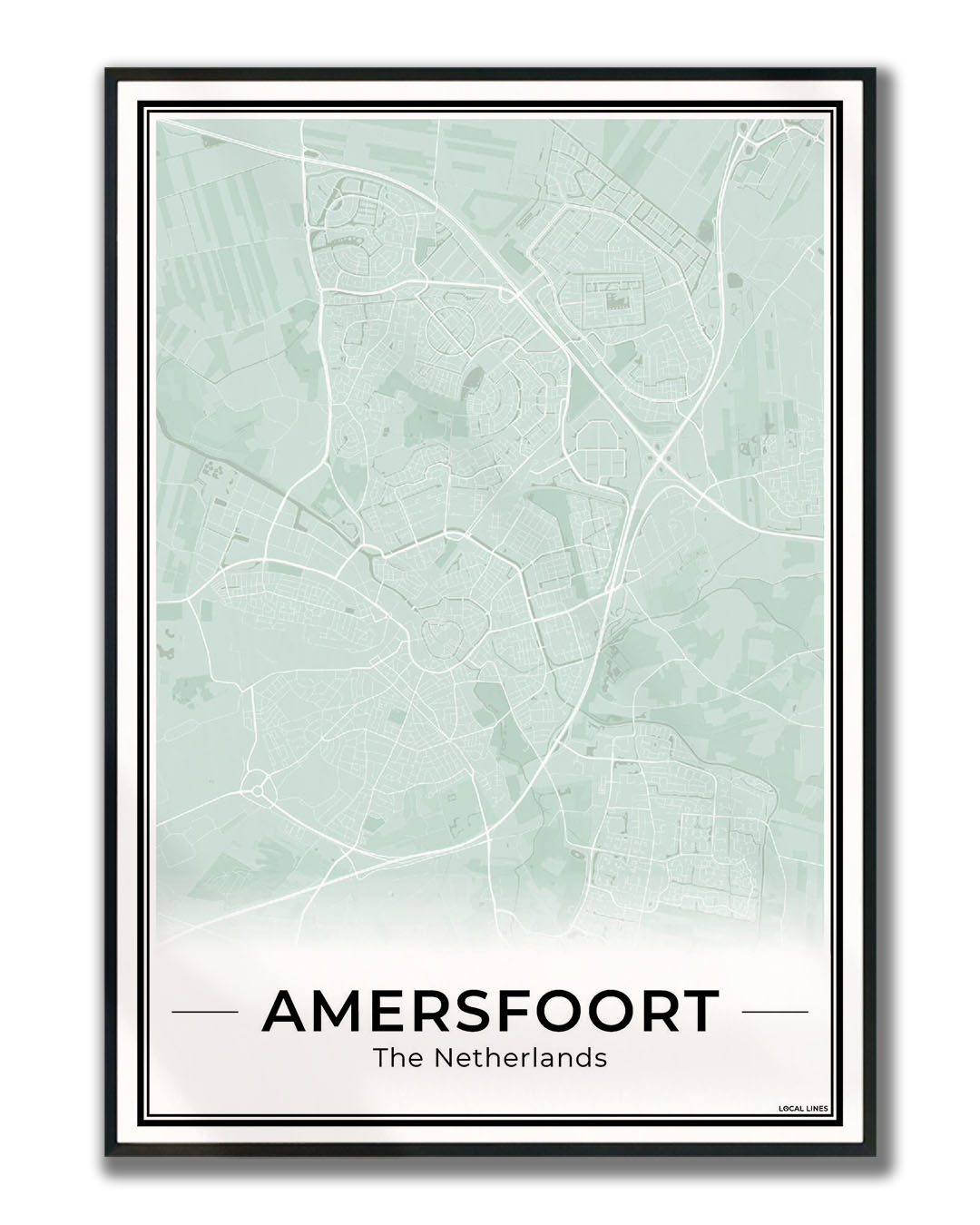 Stadskaart Amersfoort Wanddecoratie Ingelijst Sage