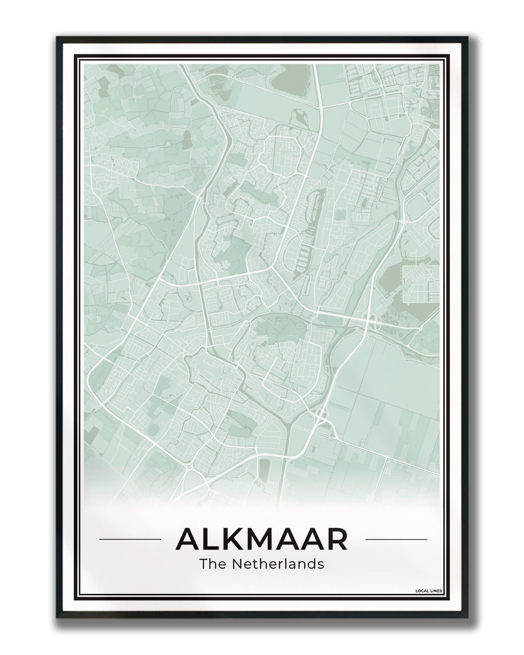 Stadskaart Alkmaar Poster voor Wanddecoratie Ingelijst Sage