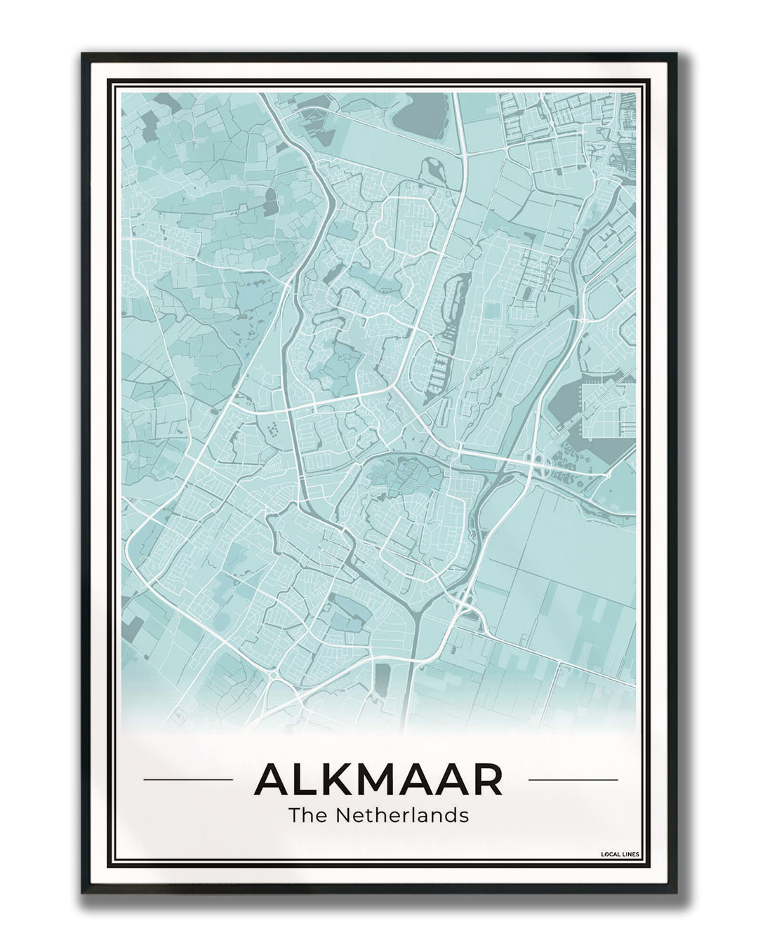 Stadskaart Alkmaar Poster voor Wanddecoratie Ingelijst Sky