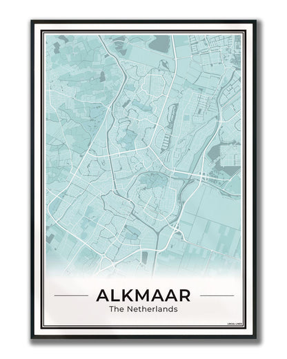 Stadskaart Alkmaar Poster voor Wanddecoratie Ingelijst Sky