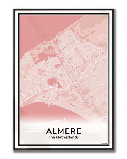 Plattegrond Almere Blush ingelijst