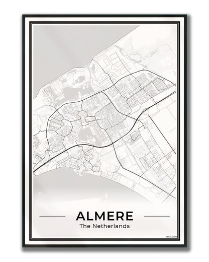 Plattegrond Almere ingelijst Light