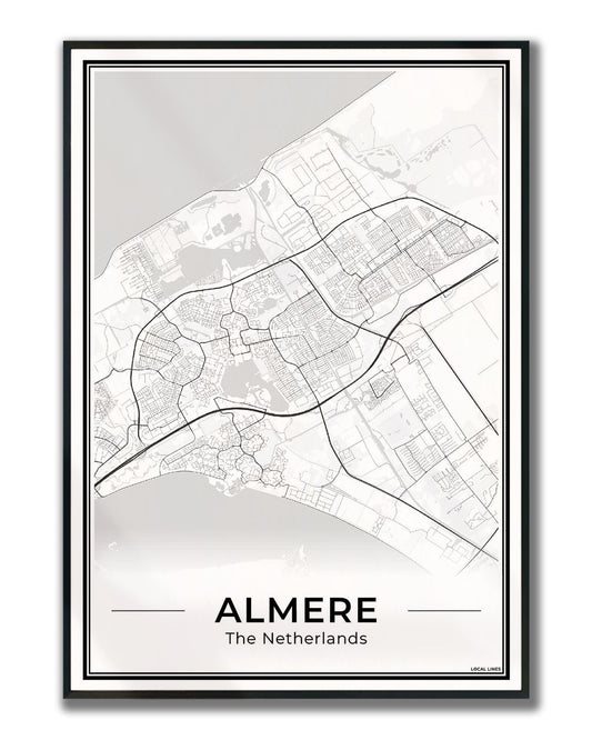 Plattegrond Almere ingelijst Light