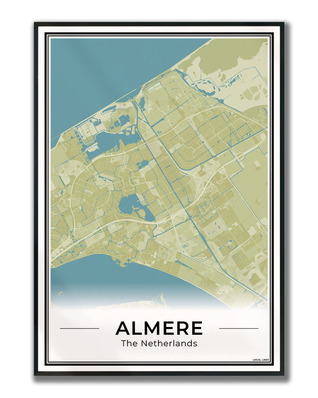 Plattegrond Almere Moss ingelijst
