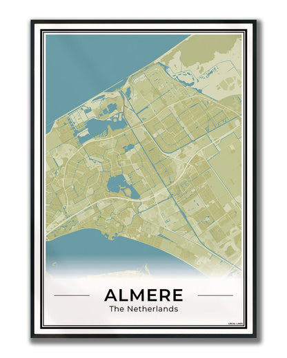 Plattegrond Almere Moss ingelijst