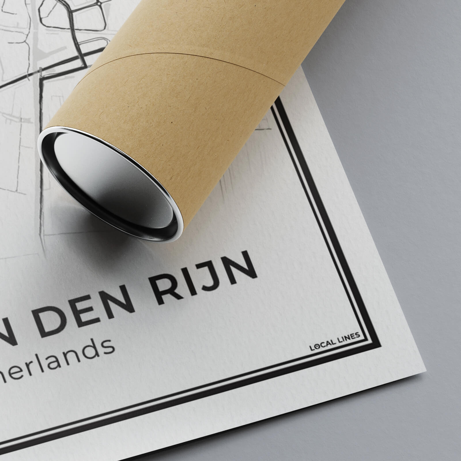 Stadskaart Alphen aan den Rijn Poster voor Wanddecoratie Detail van Papier Algemeen