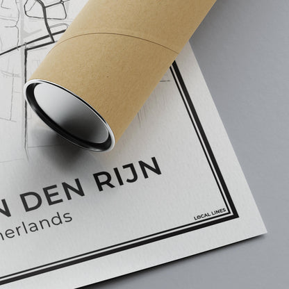 Stadskaart Alphen aan den Rijn Poster voor Wanddecoratie Detail van Papier Algemeen