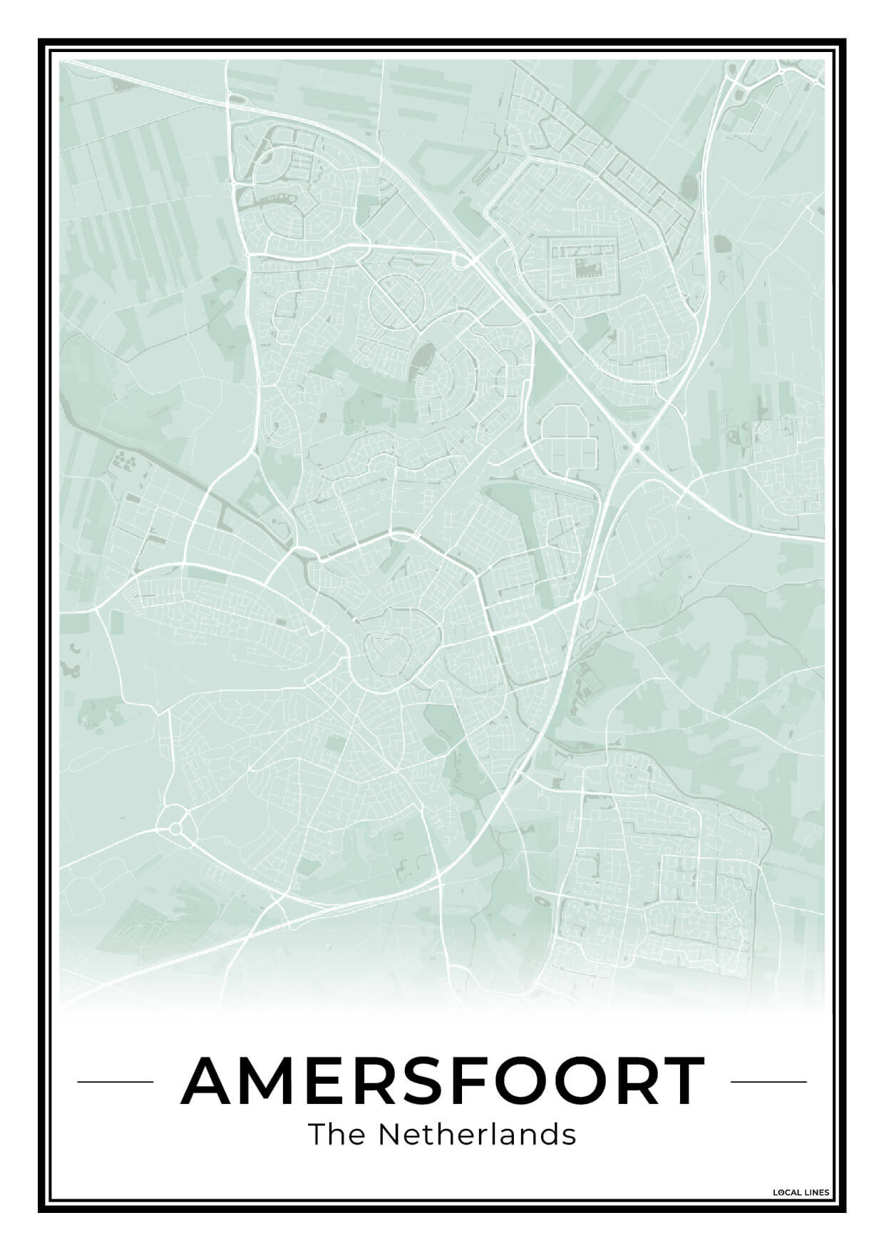 Stadskaart Amersfoort Wanddecoratie Sage
