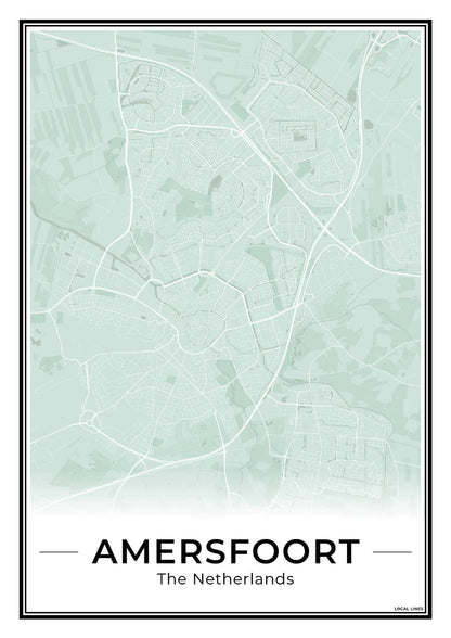Stadskaart Amersfoort Wanddecoratie Sage
