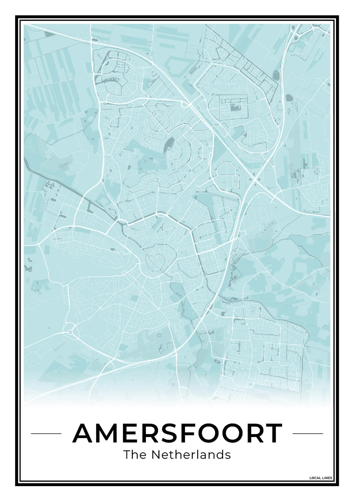 Stadskaart Amersfoort Wanddecoratie Sky