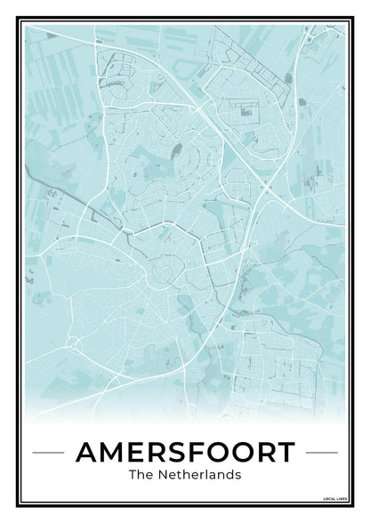 Stadskaart Amersfoort Wanddecoratie Sky