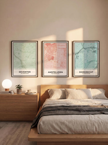Stadskaart Amstelveen Poster voor Wanddecoratie in Slaapkamer Algemeen