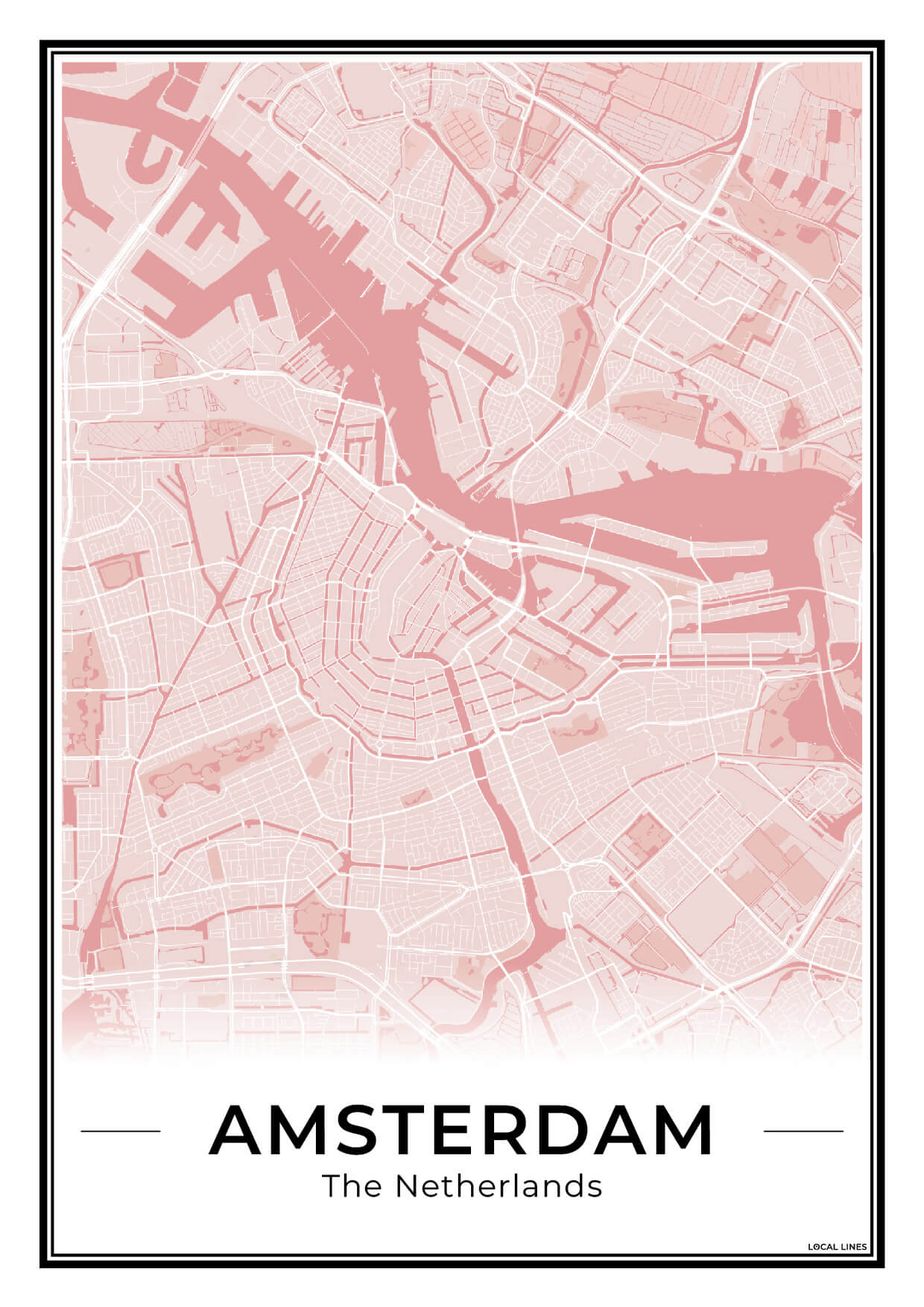 Stadskaart Amsterdam Plattegrond Blush 